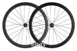 700C Carbon Bicycle Disc Wheelset Cyclocross Bike Wheels 30/40/45/55mm Clincher