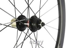 700C Carbon Bicycle Disc Wheelset Cyclocross Bike Wheels 30/40/45/55mm Clincher