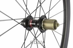 700C Carbon Bicycle Disc Wheelset Cyclocross Bike Wheels 30/40/45/55mm Clincher