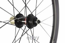 700C Carbon Bicycle Disc Wheelset Cyclocross Bike Wheels 30/40/45/55mm Clincher