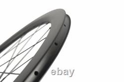 700C Carbon Bicycle Disc Wheelset Cyclocross Bike Wheels 30/40/45/55mm Clincher