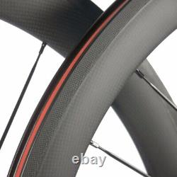 700C Carbon Bicycle Wheels For Road Bike 25mm Width 38/50/60/88mm Basalt Braking