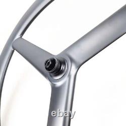 700C Carbon Fiber 3 Spokes Wheels Road Bike Wheelset Center Lock Hub 28x55mm