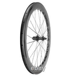 700C Carbon Fiber 65mm Road Bicycle Wheelset Clincher Wheels UD Glossy Rim brake