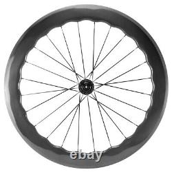 700C Carbon Fiber 65mm Road Bicycle Wheelset Clincher Wheels UD carbon fiber rim