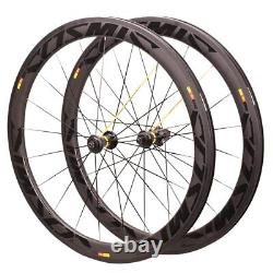 700C Carbon Fiber Bicycle Wheelset 50mm 25mm V Brake Road Bike Front Rear Wheels