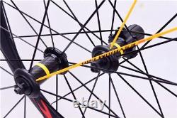 700C Carbon Fiber Bicycle Wheelset 50mm 25mm V Brake Road Bike Front Rear Wheels