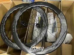 700C Carbon Fiber Bike Wheelset 65/60mm Disc Brake Thru Axle Road Bicycle Wheels