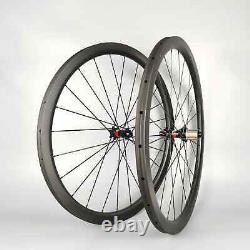 700C Carbon Fiber Clincher Tubeless Tubular Wheels Road Bike Wheelset 38x25mm