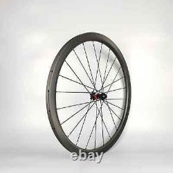 700C Carbon Fiber Clincher Tubeless Tubular Wheels Road Bike Wheelset 38x25mm