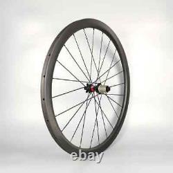 700C Carbon Fiber Clincher Tubeless Tubular Wheels Road Bike Wheelset 38x25mm