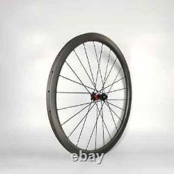 700C Carbon Fiber Clincher Tubeless Tubular Wheels Road Bike Wheelset 38x25mm