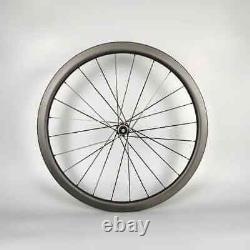 700C Carbon Fiber Clincher Tubeless Tubular Wheels Road Bike Wheelset 38x25mm