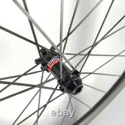 700C Carbon Fiber Clincher Tubeless Tubular Wheels Road Bike Wheelset 38x25mm