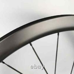 700C Carbon Fiber Clincher Tubeless Tubular Wheels Road Bike Wheelset 38x25mm