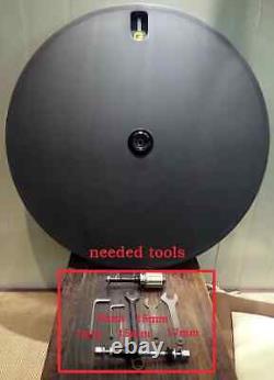700C Carbon Fiber Disc Wheel Track/Road Exchange Disc Wheels Clincher/ Tubular