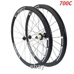 700C Carbon Fiber Road Bike Wheel Set 38mm Depth 25mm Wide Clincher/Tubeless Rim