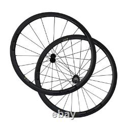 700C Carbon Fiber Road Bike Wheel Set 38mm Depth 25mm Wide Clincher/Tubeless Rim