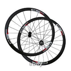 700C Carbon Fiber Road Bike Wheel Set 38mm Depth 25mm Wide Clincher/Tubeless Rim