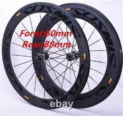 700C Carbon Fiber Road Bike Wheel Set Clincher Tubular Bicycle Wheels Matt