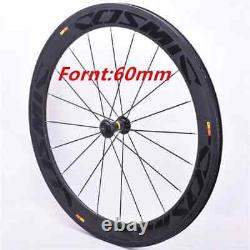 700C Carbon Fiber Road Bike Wheel Set Clincher Tubular Bicycle Wheels Matt