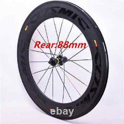 700C Carbon Fiber Road Bike Wheel Set Clincher Tubular Bicycle Wheels Matt