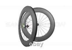 700C Carbon Fiber Road Bike Wheels 88mm Depth 23mm Wide Tubeless Matte/Glossy