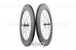 700C Carbon Fiber Road Bike Wheels 88mm Depth 23mm Wide Tubeless Matte/Glossy