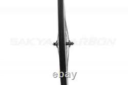 700C Carbon Fiber Road Bike Wheels 88mm Depth 23mm Wide Tubeless Matte/Glossy