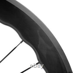 700C Carbon Fiber Road Bike Wheelset Tubeless/Clincher Rim Brake Wheels