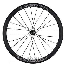 700C Carbon Fiber Tubular Bicycle Wheels Road Bike Wheelset Ceramic Bearings Hub