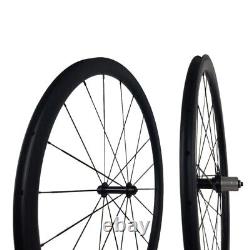 700C Carbon Fiber Tubular Bicycle Wheels Road Bike Wheelset Ceramic Bearings Hub