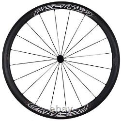 700C Carbon Fiber Tubular Bicycle Wheels Road Bike Wheelset Ceramic Bearings Hub