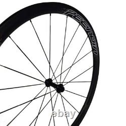 700C Carbon Fiber Tubular Bicycle Wheels Road Bike Wheelset Ceramic Bearings Hub