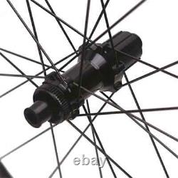 700C Carbon Fiber Wheels 36T ratchet Disc Brake Road Bike Wheelset Center Lock