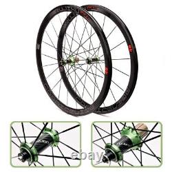 700C Carbon Fiber Wheels Cosmic Road Bicycle Bike Wheelset V/C Brake 40mm Alloy