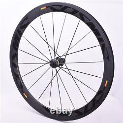 700C Carbon Fiber Wheelset 38/50/60mm V Brake Road Bike Front Rear Wheels Cosmic