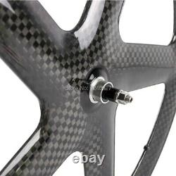 700C Carbon Fiber Wheelset For Road Bike Five Spoke Wheel Clincher Carbon Wheels