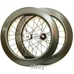 700C Carbon Fiber Wheelset Road Bicycle Basalt Brake Fixed Gear Track Wheels