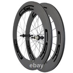 700C Carbon Fiber Wheelsets Road Bike Wheels 88mm Dapth 23mm Width Clincher Rim