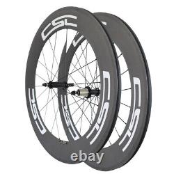700C Carbon Fiber Wheelsets Road Bike Wheels 88mm Dapth 23mm Width Clincher Rim
