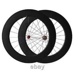 700C Carbon Fiber Wheelsets Road Bike Wheels 88mm Dapth 23mm Width Clincher Rim