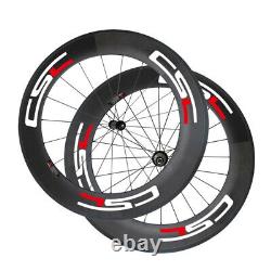 700C Carbon Fiber Wheelsets Road Bike Wheels 88mm Dapth 23mm Width Clincher Rim