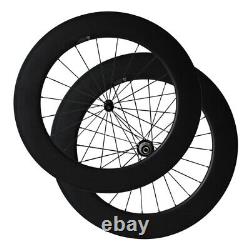 700C Carbon Fiber Wheelsets Road Bike Wheels 88mm Dapth 23mm Width Clincher Rim
