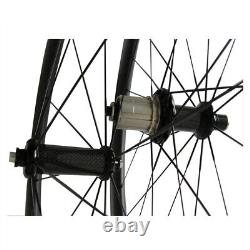 700C Carbon Fiber Wheelsets Road Bike Wheels 88mm Dapth 23mm Width Clincher Rim