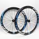 700c Carbon Fibre Road Bike Wheelset Clincher Tubeless Rims Thru Axle Disc Brake