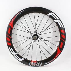 700C Carbon Fibre Road Bike Wheelset Clincher Tubeless Rims Thru Axle Disc Brake