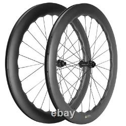 700C Carbon Fibre Road Bike Wheelset Disc Brake 25mm Width Clincher Wheels