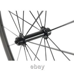 700C Carbon Fibre Road Race Bike Wheelset Clincher with Basalt Braking Surface