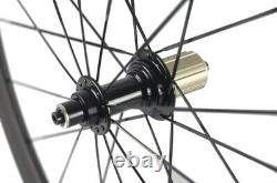 700C Carbon Fibre Road Race Bike Wheelset Clincher with Basalt Braking Surface